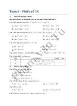 Toán 8  Phiếu bài tập số 14